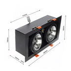 Decken-Einbauleuchte PLAZA (2x GU10) AR111 Schwarz - Milagro