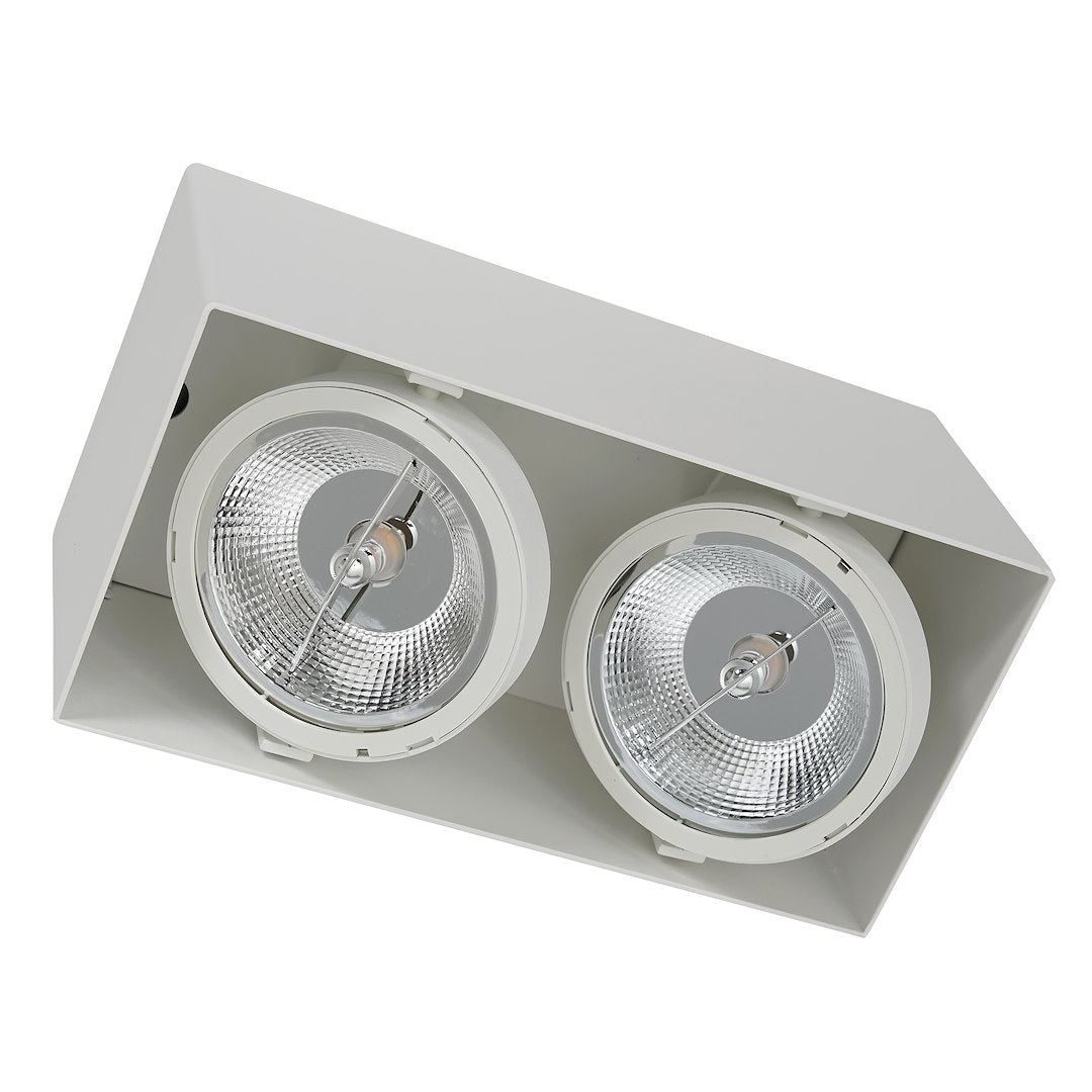 Decken Spot Strahler PLAZA (2x GU10) AR111 Weiß - Milagro