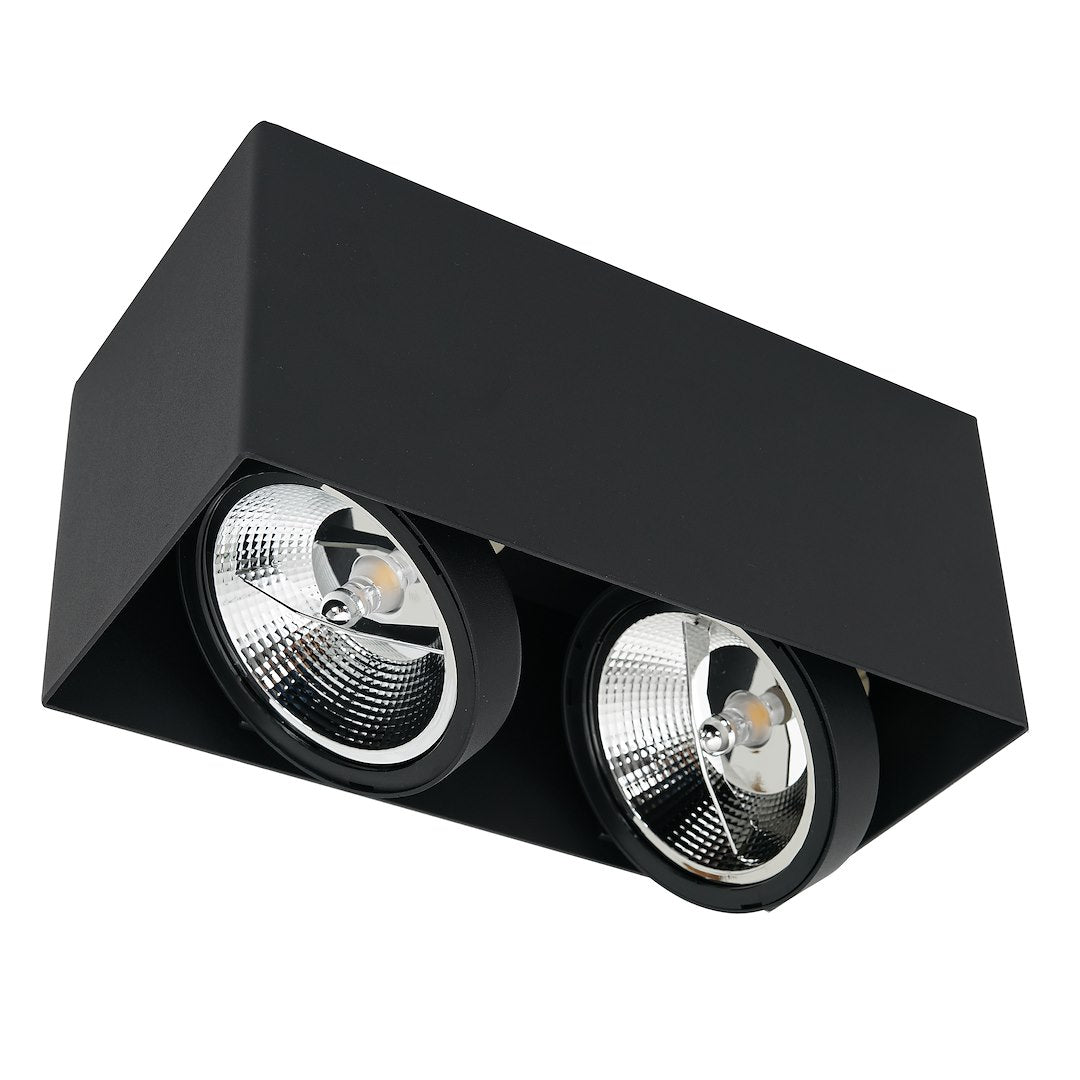 Decken Spot Strahler PLAZA (2x GU10) AR111 Schwarz - Milagro