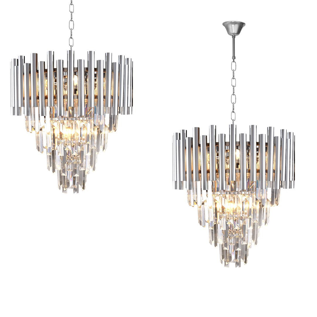 Pendelleuchte / Kronleuchter MADISON Chrom (9x E14) - Milagro