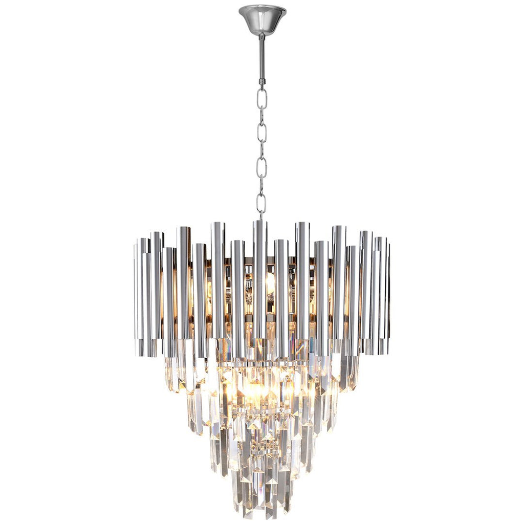 Pendelleuchte / Kronleuchter MADISON Chrom (9x E14) - Milagro