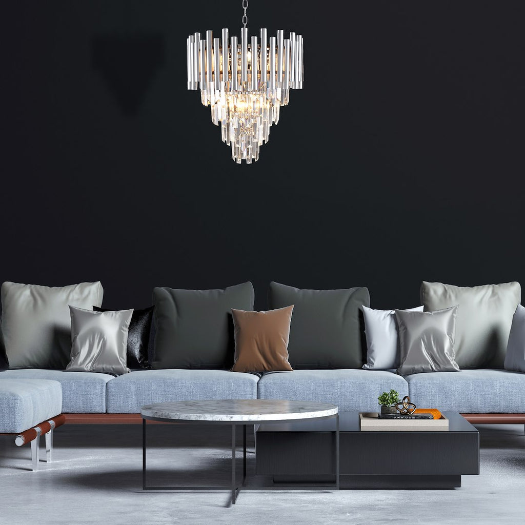 Pendelleuchte / Kronleuchter MADISON Chrom (9x E14) - Milagro