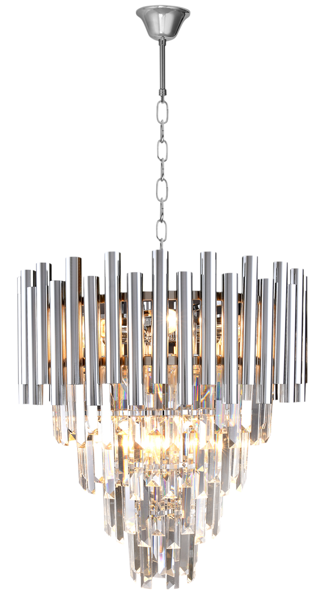 Pendelleuchte / Kronleuchter MADISON Chrom (9x E14) - Milagro