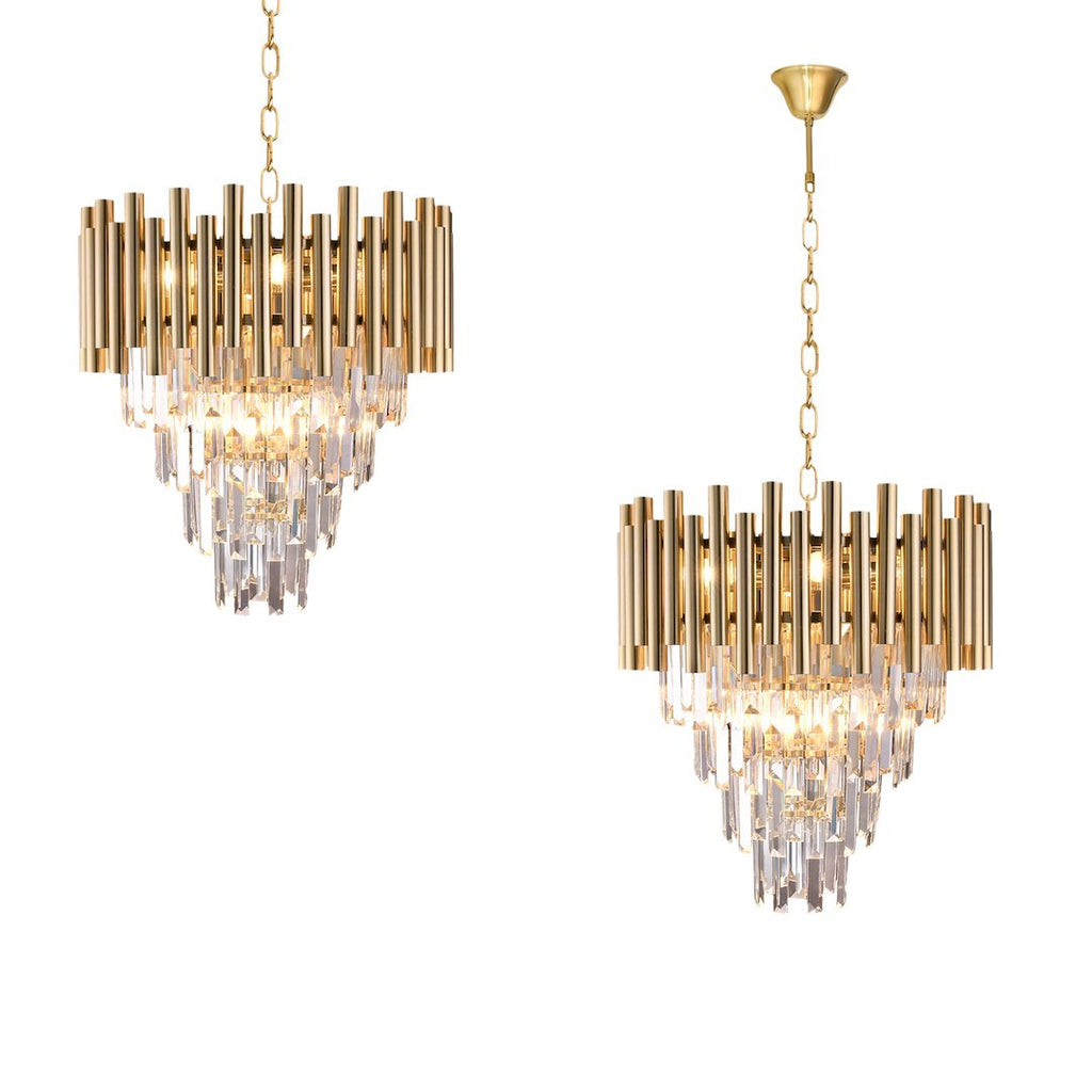 Pendelleuchte / Kronleuchter MADISON Gold (9x E14) - Milagro