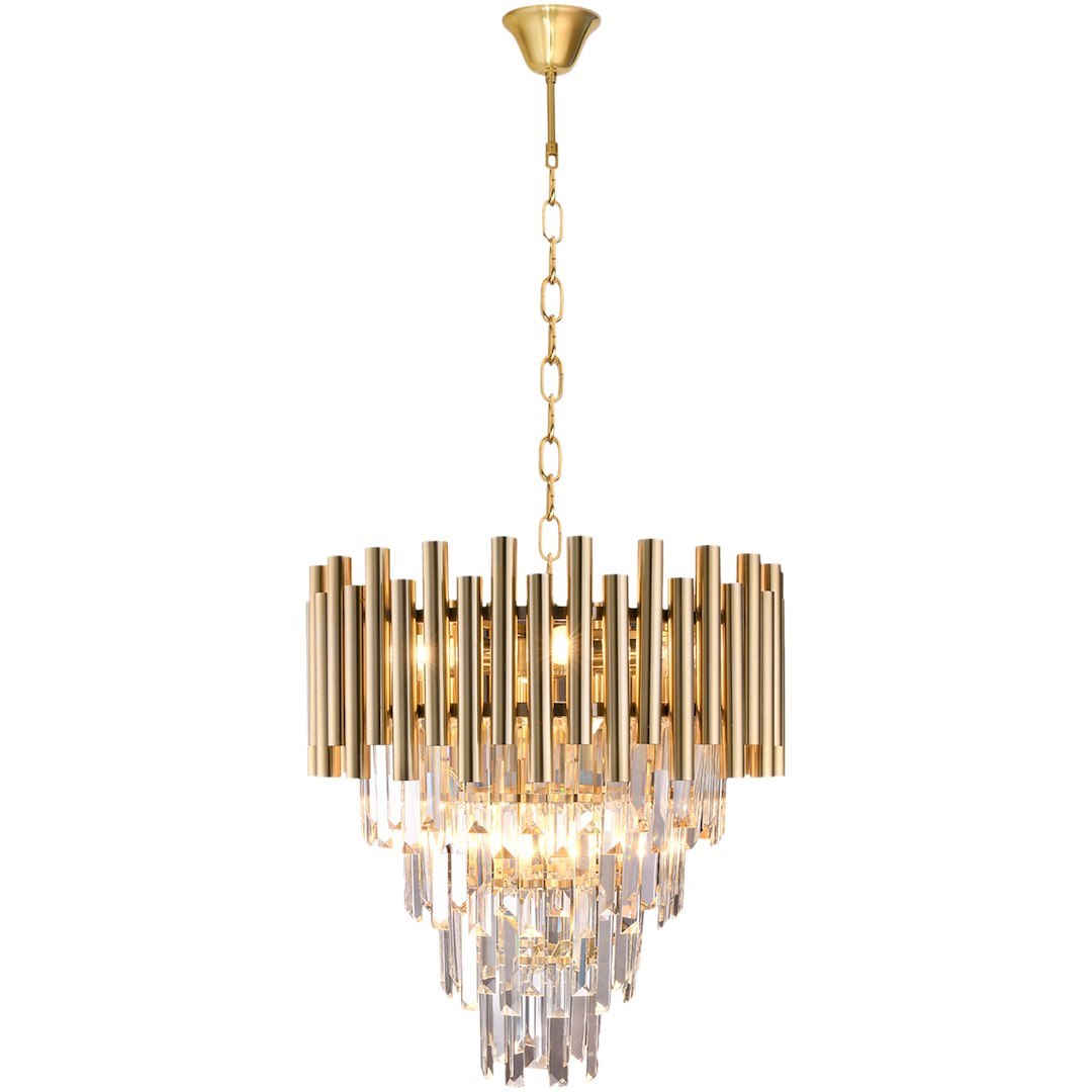 Pendelleuchte / Kronleuchter MADISON Gold (9x E14) - Milagro