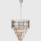 Pendelleuchte / Kronleuchter ASPEN II Chrom & Kristall (9x E14) - Milagro