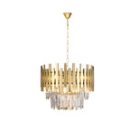 Pendelleuchte / Kronleuchter ASPEN Gold & Kristall (6x E14) - Milagro