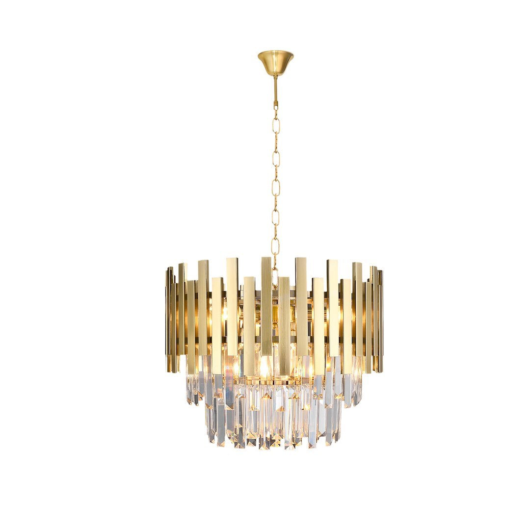 Pendelleuchte / Kronleuchter ASPEN Gold & Kristall (6x E14) - Milagro