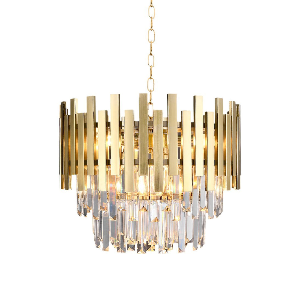 Pendelleuchte / Kronleuchter ASPEN Gold & Kristall (6x E14) - Milagro