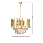 Pendelleuchte / Kronleuchter ASPEN Gold & Kristall (6x E14) - Milagro