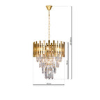 Pendelleuchte / Kronleuchter ASPEN II Gold & Kristall (9x E14) - Milagro