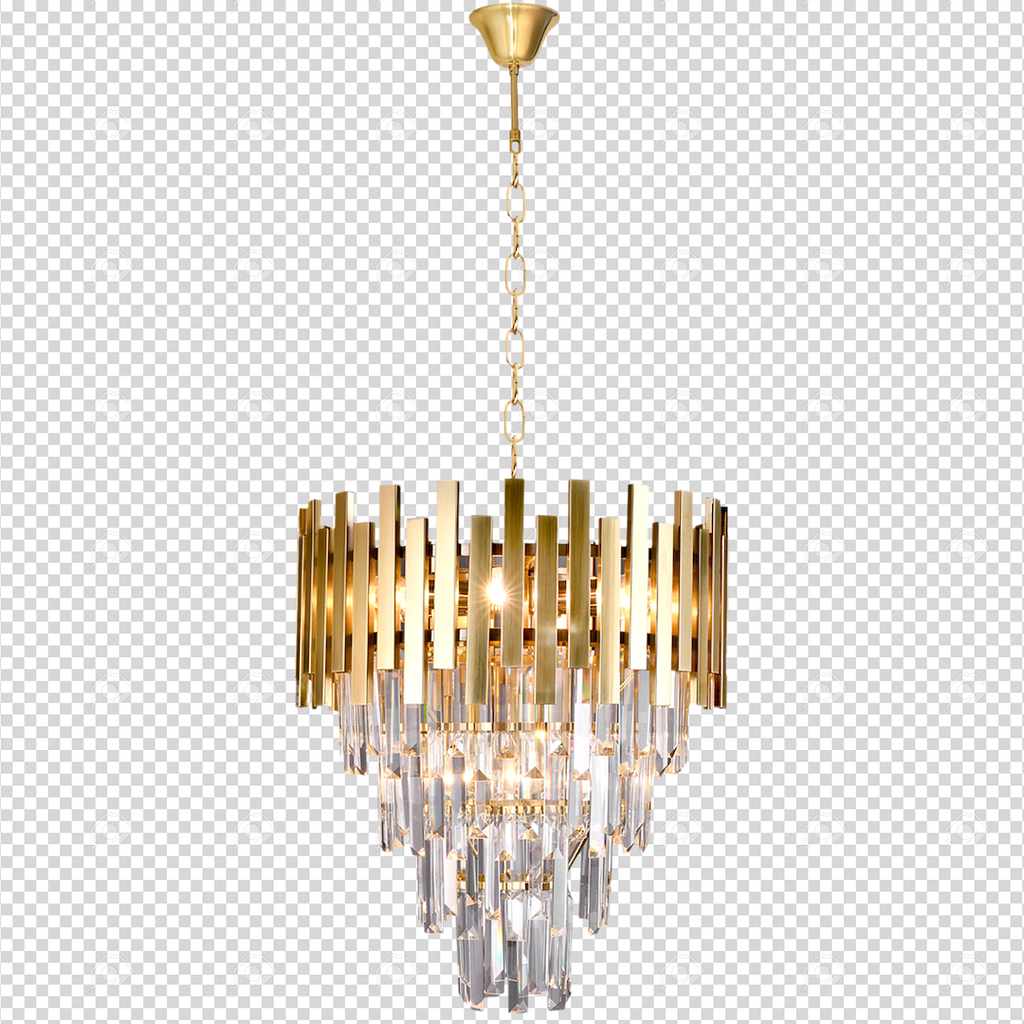 Pendelleuchte / Kronleuchter ASPEN II Gold & Kristall (9x E14) - Milagro