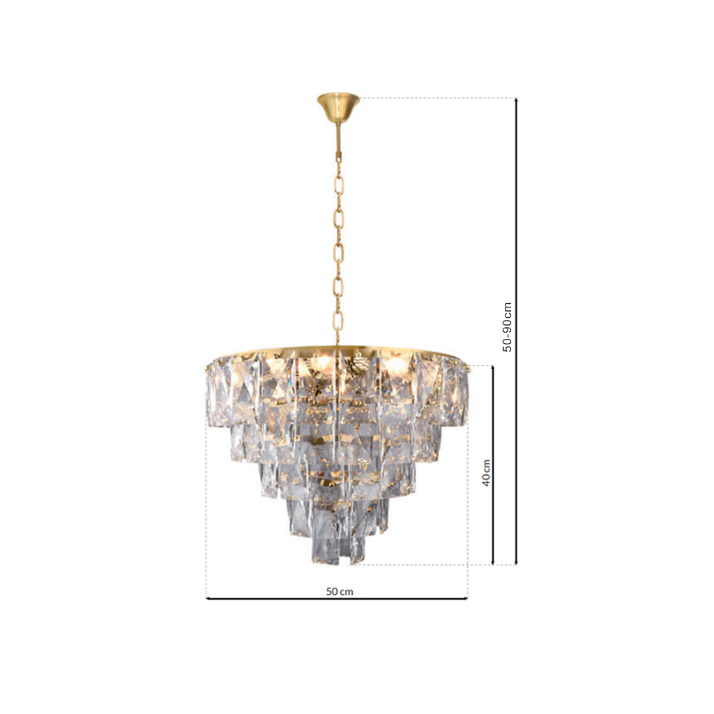 Pendelleuchte / Kronleuchter CHELSEA Gold (6x E14) - Milagro