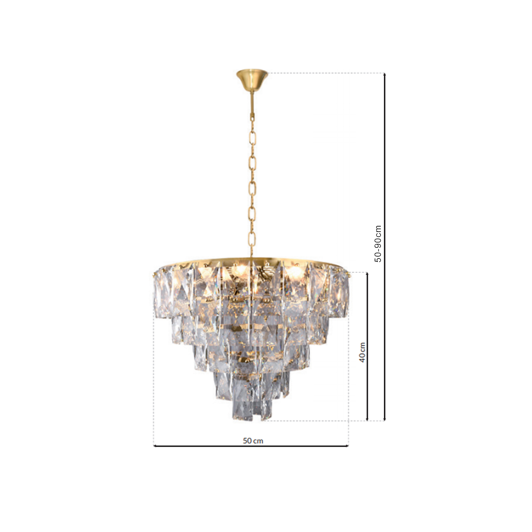 Pendelleuchte / Kronleuchter CHELSEA Gold (6x E14) - Milagro
