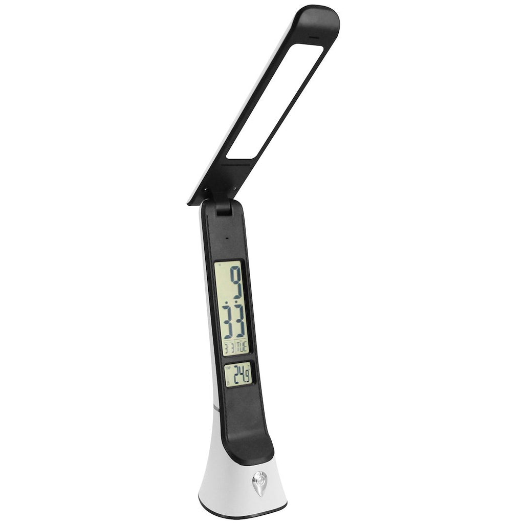 Tischleuchte TORI Weiß mit Akku & Uhr  (1x GU10) – Milagro