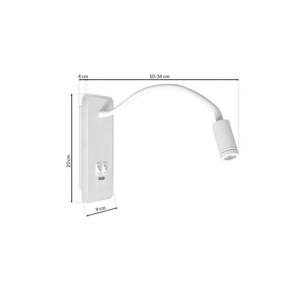 Wandleuchte BASE (8W)+(2W) Weiß - Milagro