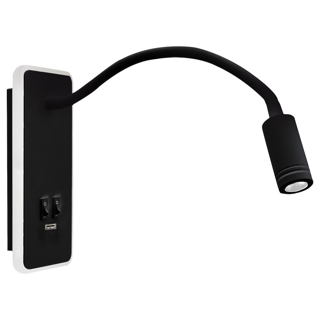 Wandleuchte BASE (8W)+(2W) Schwarz - Milagro