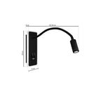Wandleuchte BASE (8W)+(2W) Schwarz - Milagro