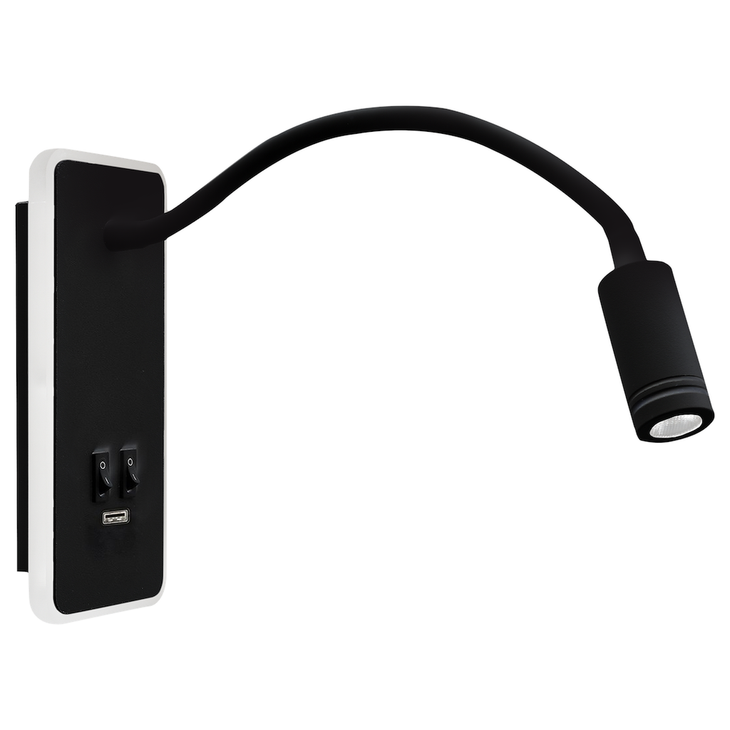 Wandleuchte BASE (8W)+(2W) Schwarz - Milagro