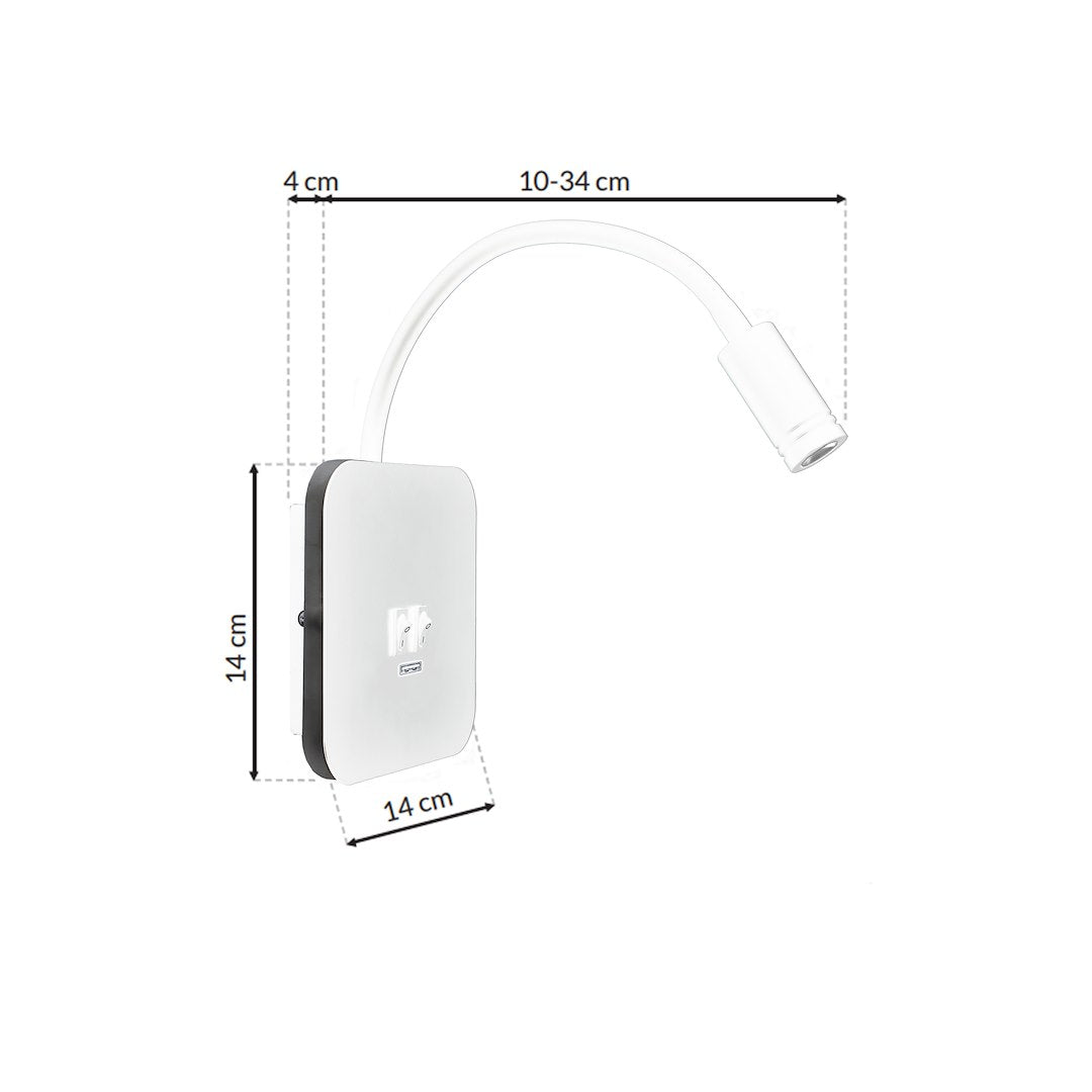 Wandleuchte BASE (8W)+(2W) Weiß - Milagro