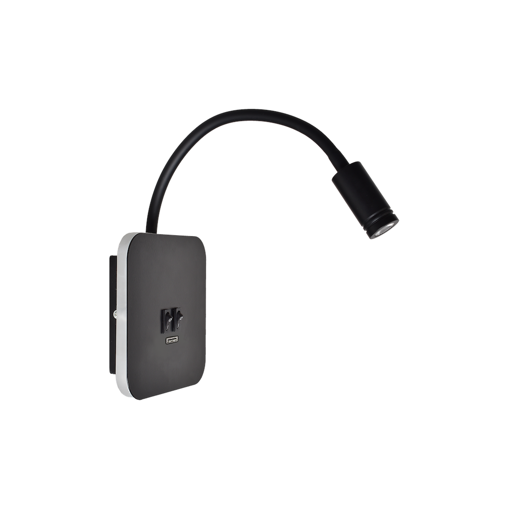 Wandleuchte BASE (8W)+(2W) Schwarz - Milagro