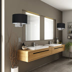 Wandleuchte CASINO Stoff / Textil Schwarz & Chrom (1x E27) - Milagro