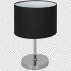 Tischleuchte CASINO Textil, Stoff, Schwarz & Chrom (1x E27) - Milagro