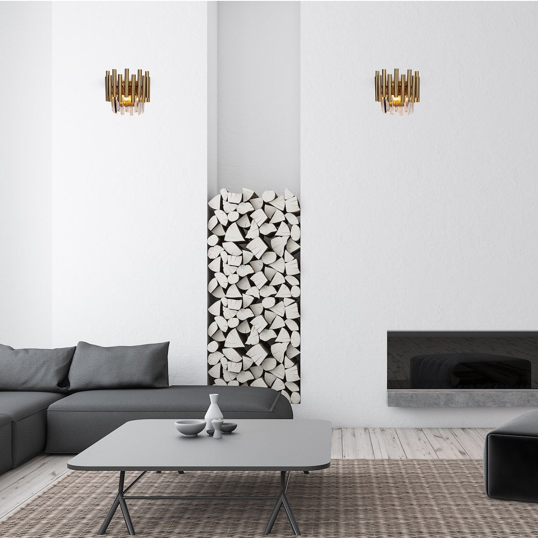 Wandleuchte MADISON Gold & Kristall (2x E14) - Milagro