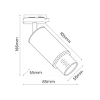 1-Phasen Spot / Strahler MICA Zoom Track Weiß (1x GU10) - Milagro