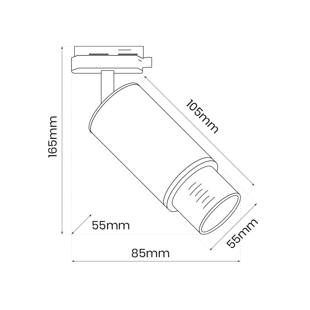1-Phasen Spot / Strahler MICA Zoom Track Weiß (1x GU10) - Milagro