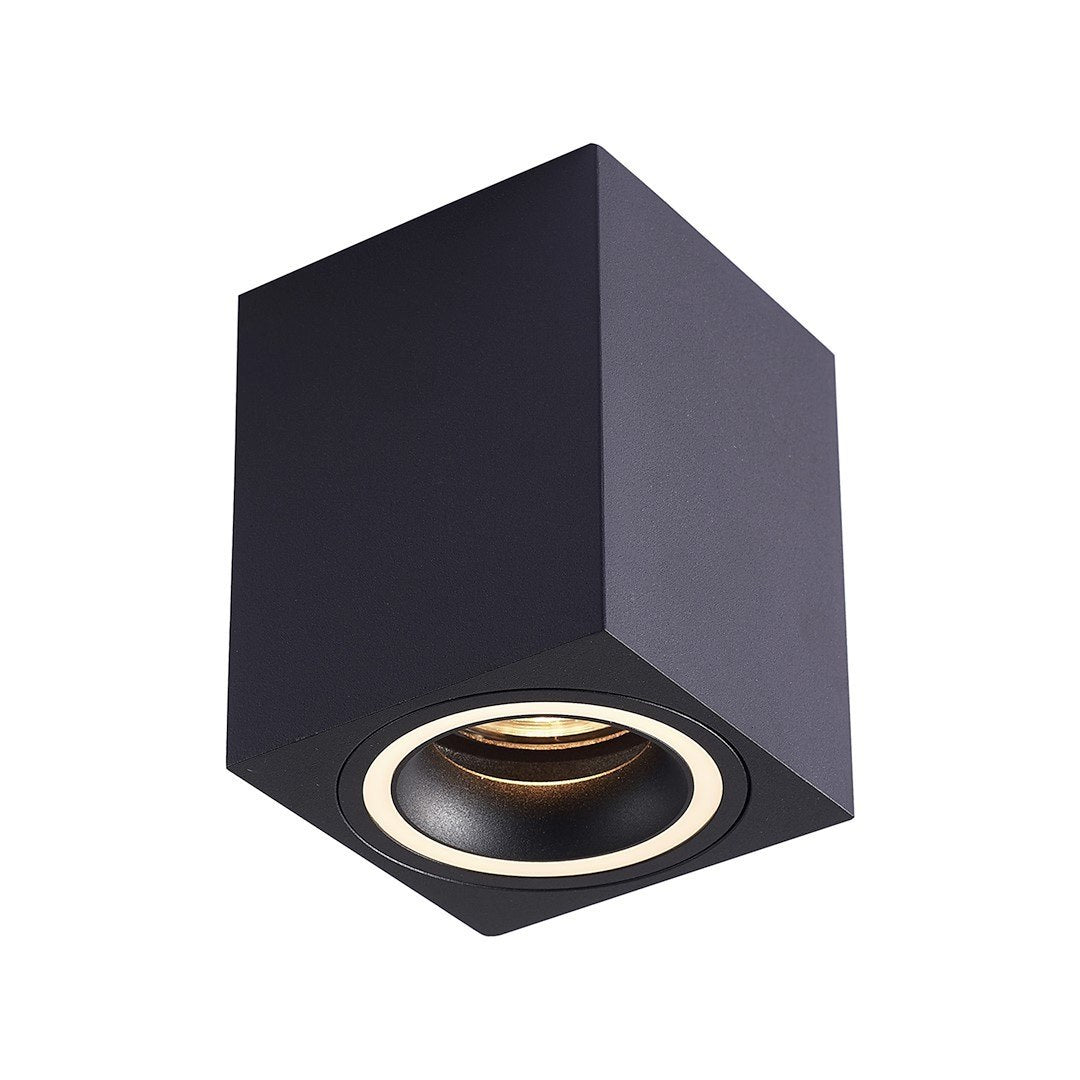 Design-Deckenspot BIMA RING SQUARE (1x GU10) Schwarz - Milagro