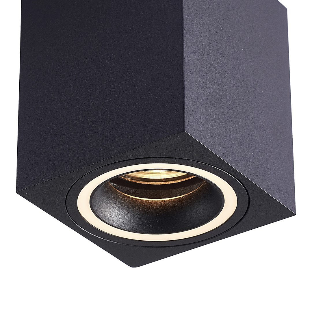 Design-Deckenspot BIMA RING SQUARE (1x GU10) Schwarz - Milagro