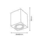 Design-Deckenspot BIMA RING SQUARE (1x GU10) Schwarz - Milagro