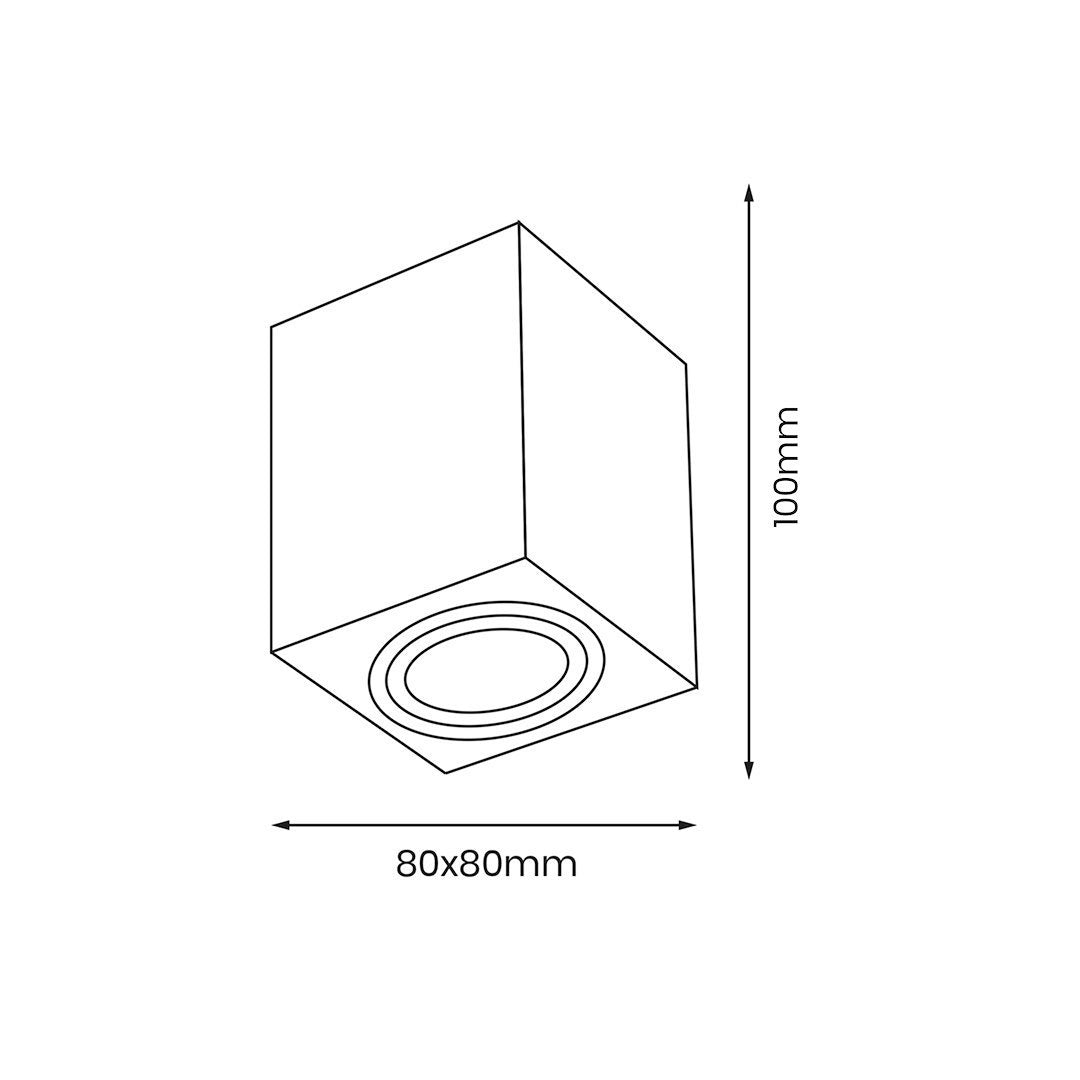 Design-Deckenspot BIMA RING SQUARE (1x GU10) Schwarz - Milagro
