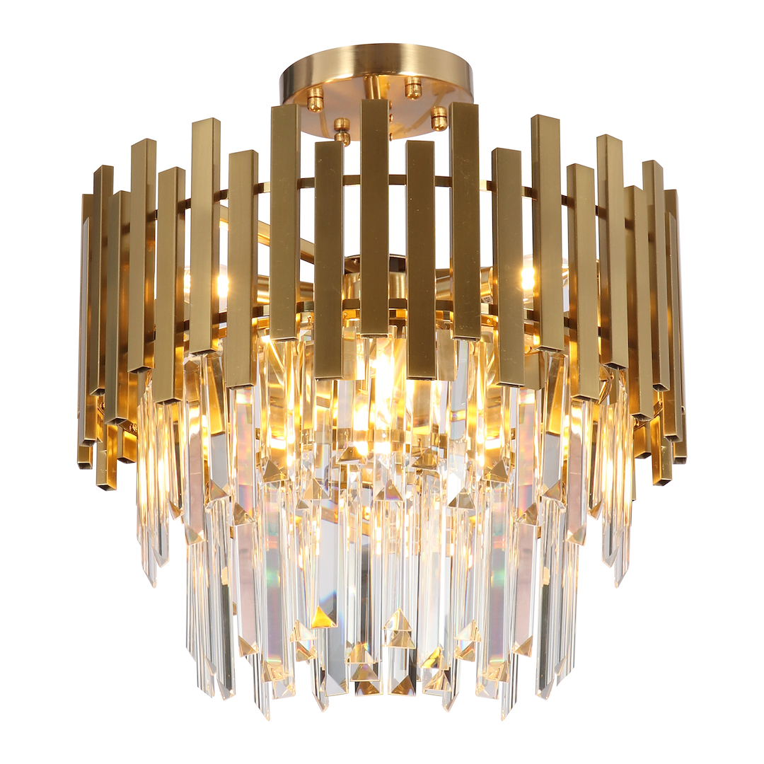 Deckenleuchte ASPEN Kristall & Gold (6x E14) - Milagro