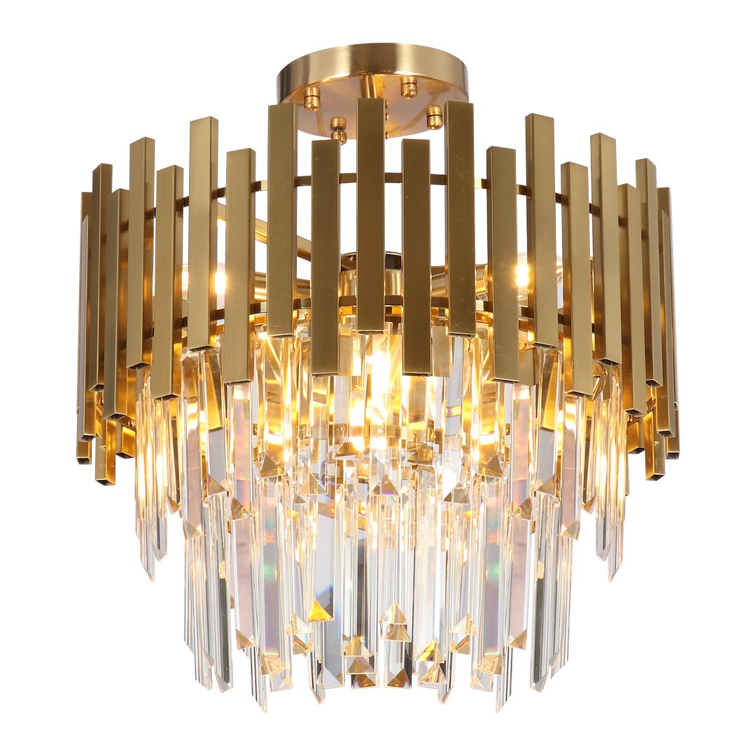 Deckenleuchte ASPEN Kristall & Gold (6x E14) - Milagro
