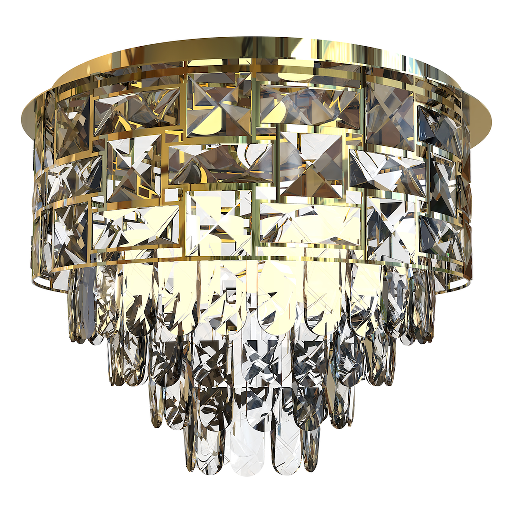 Deckenleuchte LUXURIA (9x E14) Gold & Kristall - Milagro