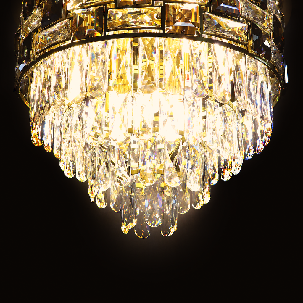 Deckenleuchte LUXURIA (9x E14) Gold & Kristall - Milagro