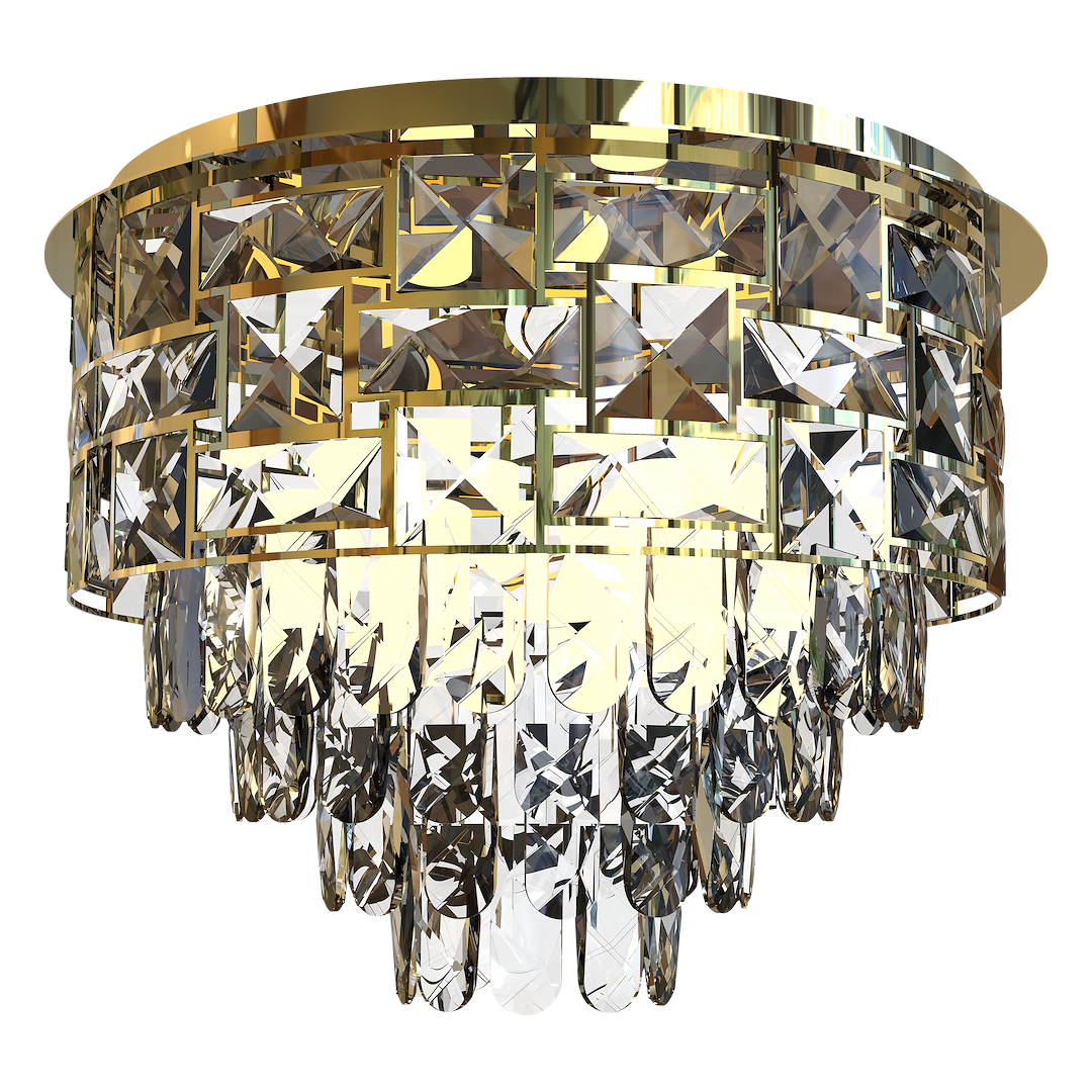 Deckenleuchte LUXURIA (9x E14) Gold & Kristall - Milagro