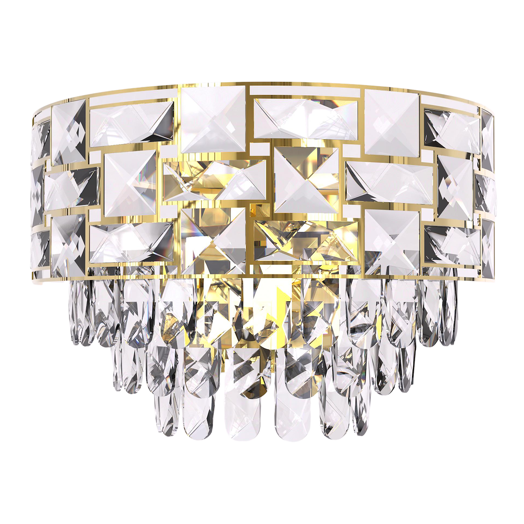 Wandleuchte LUXURIA Gold & Kristall (2x E14) - Milagro