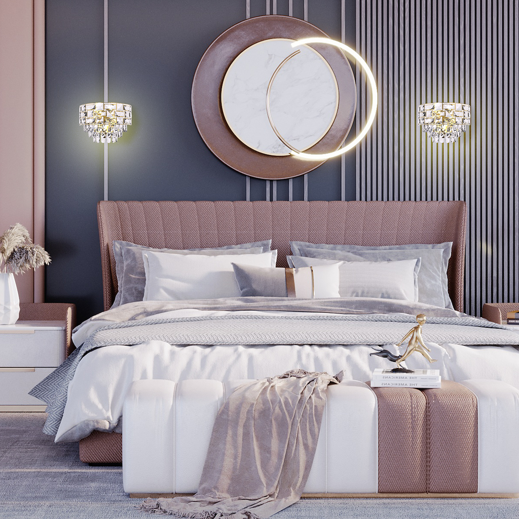 Wandleuchte LUXURIA Gold & Kristall (2x E14) - Milagro