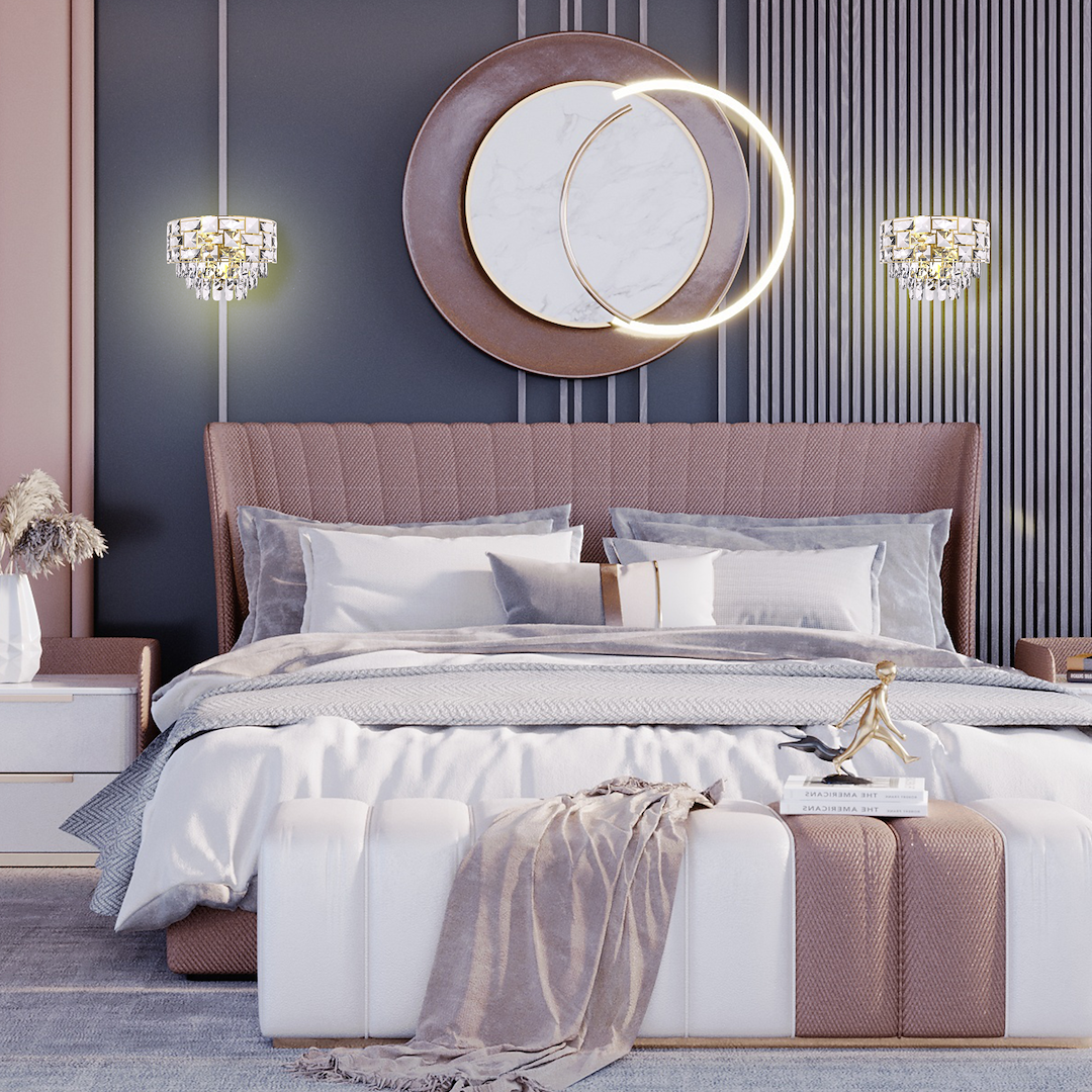 Wandleuchte LUXURIA Gold & Kristall (2x E14) - Milagro