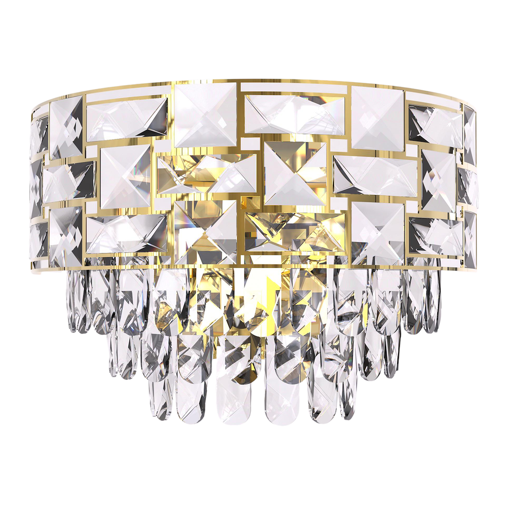 Wandleuchte LUXURIA Gold & Kristall (2x E14) - Milagro