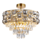 Deckenleuchte LUXURIA (9x E14) Gold & Kristall - Milagro