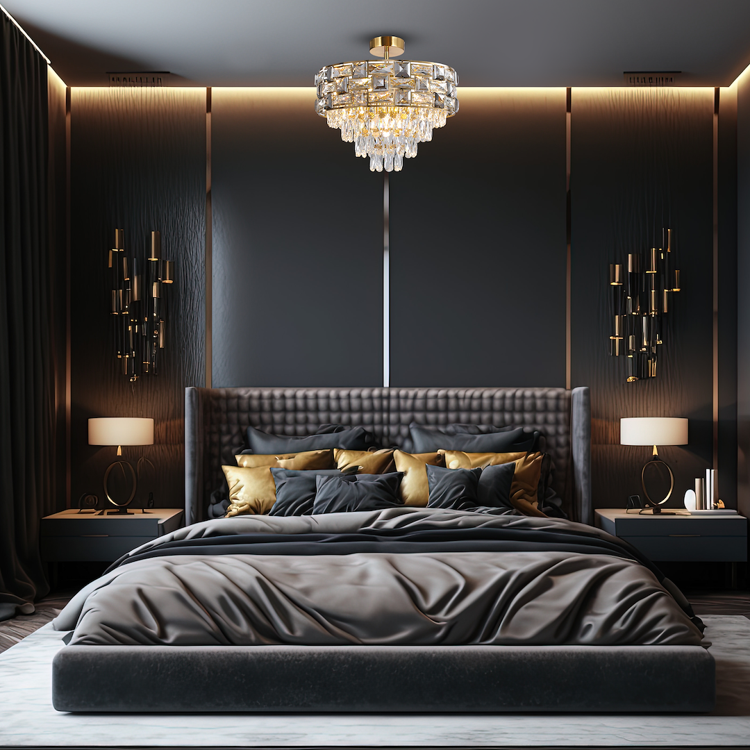 Deckenleuchte LUXURIA (9x E14) Gold & Kristall - Milagro