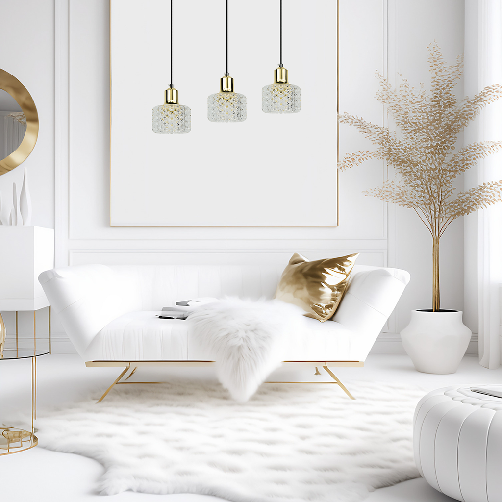 Pendelleuchte LUMI Gold, Acryl (3x G9) - Milagro