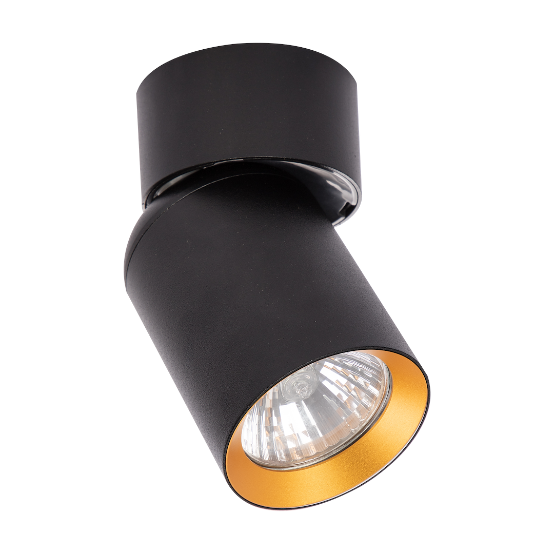 Decken Spot ANDY schwenkbar (1x GU10) Schwarz & Gold - Milagro