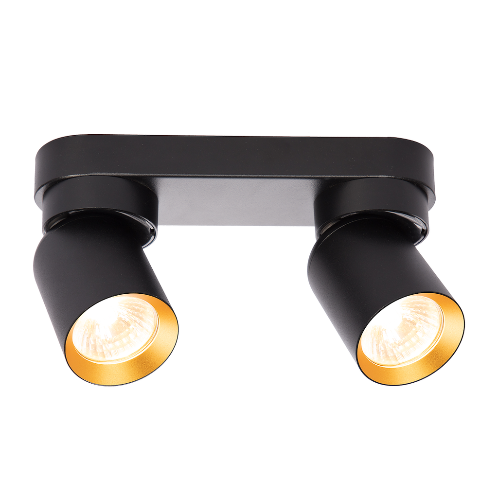 Deckenleuchte Andy (2x GU10) Schwarz + Gold - Milagro