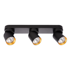 Deckenleuchte Andy (3x GU10) Schwarz + Gold - Milagro