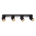 Deckenleuchte Andy (4x GU10) Schwarz + Gold - Milagro